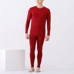 2 Sets Mens Red Thin Thermal Underwear Set