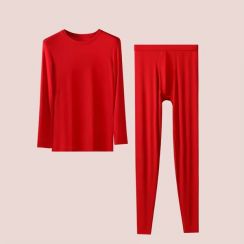3 Sets Red Breathable Modal Cotton Thin Thermal Underwear Set