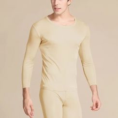 3 Sets Men Silk Thermal Underwear Set