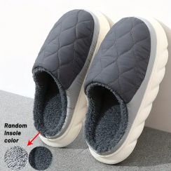 45 Pairs Men Vintage Retro Style Slippers With Warm Plush Lining 